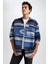Oversize Fit Etnik Desenli Oduncu Uzun Kollu Gömlek Y2043AZ22AU 3