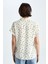 Regular Fit Desenli Kısa Kollu Viskon Gömlek U2743AZ22SM 5