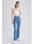Slim Flare Fit İspanyol Paça Yüksek Bel Yırtmaçlı Jean Pantolon A2224AX23SP 2