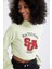 Loose Fit Yarım Balıkçı Yaka Boğazlı Fitilli Uzun Kollu Crop Sweatshirt X5273AZ21CW 4