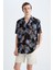 Regular Fit Baskılı Viskon Kısa Kollu Hawaii Gömlek X5128AZ22HS 3