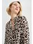Relax Fit Leopar Desenli Uzun Kollu Viskon Gömlek W4515AZ22AU 5