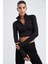 Fit Slim Fit Dik Yaka Yarım Fermuarlı Uzun Kollu Tişört W0343AZ22WN 4