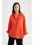Oversize Geniş Kalıp Poplin Basic Düz Uzun Kollu %100 Pamuk Gömlek V3984AZ22SM 3