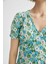 V Yaka Floral Kısa Kollu Mini Elbise Y8414AZ22HS 6