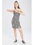 Coool Bodycon Kare Yaka Zebra Desenli Askılı Mini Elbise W7603AZ22SM 2
