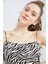 Coool Bodycon Kare Yaka Zebra Desenli Askılı Mini Elbise W7603AZ22SM 3