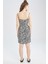 Coool Bodycon Kare Yaka Zebra Desenli Askılı Mini Elbise W7603AZ22SM 4