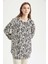Relax Fit Desenli Uzun Kollu Viskon Gömlek Tunik X1334AZ22SP 7