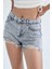 Yırtık Detaylı Mini Jean %100 Pamuk Şort Y8087AZ22HS 6