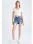Mom Fit Yırtık Detaylı Jean %100 Pamuk Şort Y8090AZ22HS 2