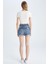 Mom Fit Yırtık Detaylı Jean %100 Pamuk Şort Y8090AZ22HS 5