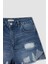 Mom Fit Yırtık Detaylı Jean %100 Pamuk Şort Y8090AZ22HS 7