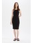 Bodycon Basic Halter Yaka Pamuklu Midi Elbise U8106AZ22SM 2