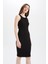 Bodycon Basic Halter Yaka Pamuklu Midi Elbise U8106AZ22SM 4