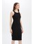 Bodycon Basic Halter Yaka Pamuklu Midi Elbise U8106AZ22SM 5