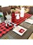 35X275 cm Kırmızı-Beyaz Masa Sırtı (Yurt Dışından) 5