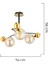 Florit 3'lü Siyah Gold Modern Oturma Odası Salon Avize 5