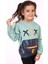 Kız Çocuk Cep Detaylı Baskılı Sweatshirt 1