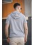 Valery Slim Fit Dokulu Fermuar Detaylı Kapüşonlu Erkek Tshirt 4