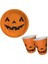 Halloween Balkabağı Karton Tabak Bardak 8 Adet 1