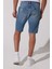 Regular Fit Normal Kesim %100 Pamuk Normal Bel Mavi Jean Kot Şort 5