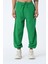 Erkek Jogger Fit Lastikli Yeşil Keten Pantolon 1