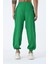 Erkek Jogger Fit Lastikli Yeşil Keten Pantolon 2
