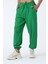 Erkek Jogger Fit Lastikli Yeşil Keten Pantolon 3