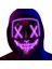 Teknoloji World Hallowen LED Işıklı Neon Maske 3 Modlu Parti Eğlence Maskesi Mor Mor 1