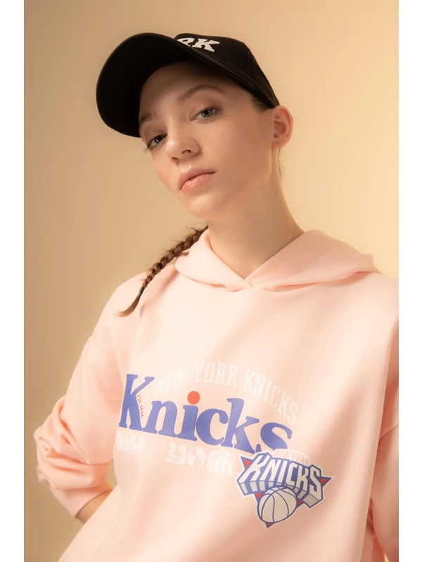 DeFactoFit NBA New York Knicks Kapüşonlu Sweatshirt Z2300AZ22WN
