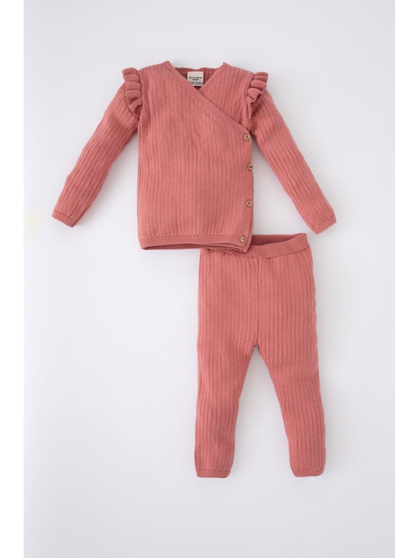 DeFacto Kız Bebek Basic Uzun Kollu 2'li Triko Takım X8281A222WN