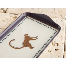 English Home Exotic Monkey Melamin Tepsi 23X14 cm Mor