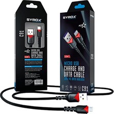 Syrox C91 2.0 Mah Micro 1 mt Gül Desenli Kablo Araç Şarjı, Standart