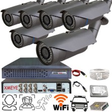Bises 6 Kameralı Araç, Yüz ve İnsan Tanımalı Hareket Algılayan 5 MP Lens 42 IR LED Metal Samsung Kasa Güvenlik Kamerası Seti BS_242