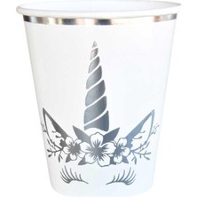 Kidspartim Unicorn Bardak Gümüş Yaldızlı 6 Lı