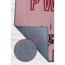 Homshtag Grl Pwr Pamuklu Dokuma Tabanlı Yıkanabilir Dekoratif Halı