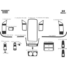 meriç cockpit design Meriç® Peugeot Boxer Ön Torpido Kaplama Maun 22 Parça 2006-2014
