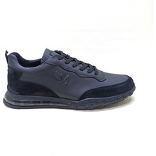 Marcomen Siyah Deri Erkek Sneaker Ayakkabı
