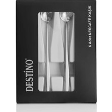 Yetkin Destino Orkide Sade Saten Çelik Nescafe Kaşığı 6 Adet Kaşık