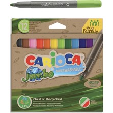 Carioca Eco Family Jumbo Süper Yıkanabilir Keçeli Boya Kalemi 12LI