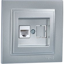 Mono 500-002105-125 Despina Gümüş Data Prizi Cat6 - Çerçevesiz