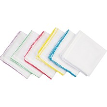 Algelsineve Beyaz Tülbent Iç Başörtüsü Oyalı 5 Adet 90 x 90 cm Pamuklu