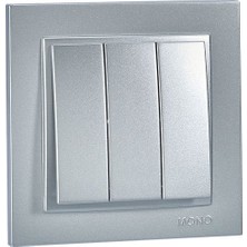 Mono 500-002122-114 Despina Gümüş Üçlü Anahtar - Çerçevesiz