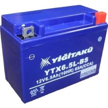 Yiğit Akü 12 V 6.5 Ah Amper Ytx6.5l-Bs Motosiklet Aküsü