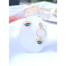 Pier Gümüş Zirkon Taşlı Göz Gümüş Küpe