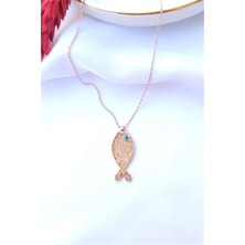 Pier Gümüş Zirkon Taşlı Balık Kolye