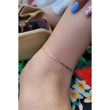 Pier Gümüş Zincir Detaylı Gümüş Halhal