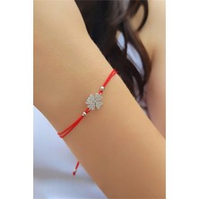 Pier Gümüş Taşlı Gümüş Yonca Bileklik