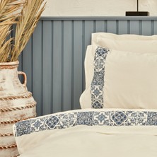 Karaca Home Mosaic %100 Pamuk Çift Kişilik Nakışlı Nevresim Takımı Beyaz